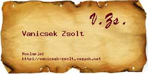 Vanicsek Zsolt névjegykártya